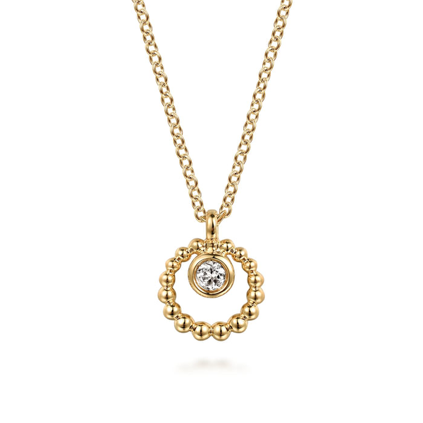 Ladies Yellow 14 Karat Pendant With  0.07ct tw Round White Sapphires. Serial No. S1945520 Jeff Dennis Jewelers Gardendale, AL