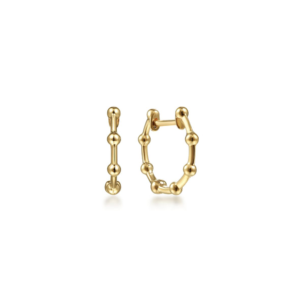Ladies Yellow 14 Karat Bujukan Station Huggie Earrings Jeff Dennis Jewelers Gardendale, AL