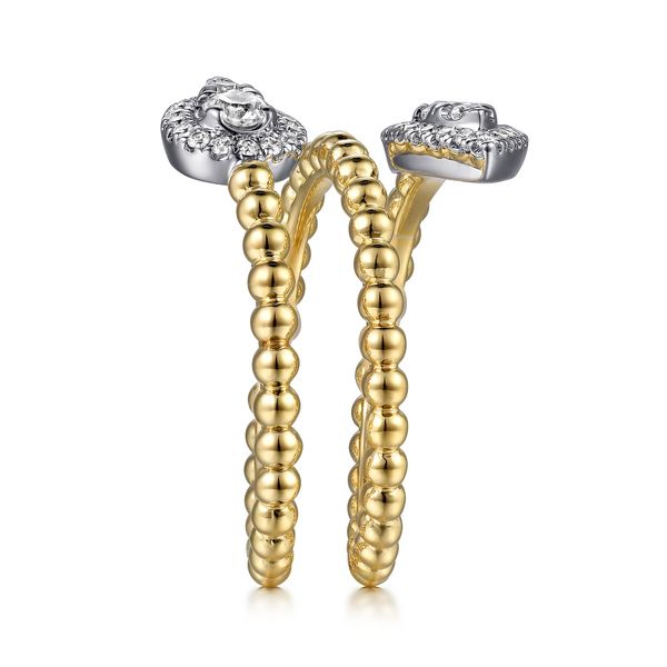 14K White-Yellow Gold Bujukan Wrap Ring with Teardrop.50ct tw SI1 in clarity and G/H Diamond Accents. Serial No.S1803064 Image 4 Jeff Dennis Jewelers Gardendale, AL