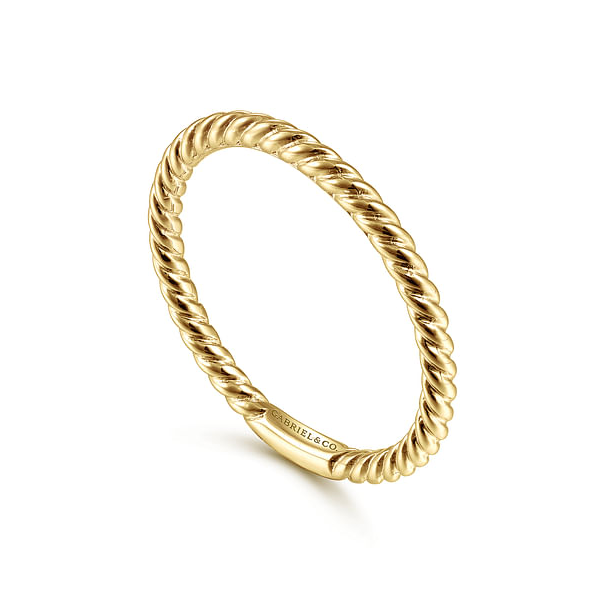 Yellow 14 Karat Twisted Rope Stackable Ring Serial No: S2117366 Image 2 Jeff Dennis Jewelers Gardendale, AL