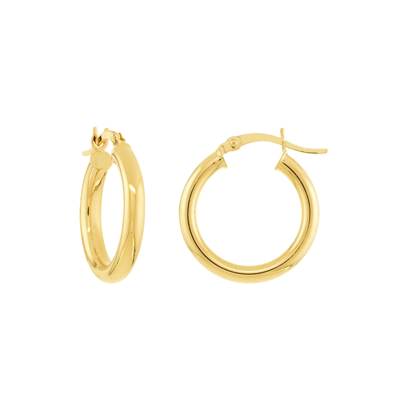 Ladies Yellow 10 Karat Hoop Earrings 3 x 20mm Jeff Dennis Jewelers Gardendale, AL