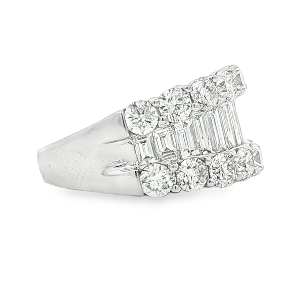 14 White Gold 4.70ct tw Round and Baguette Diamond Anniversary Ring Image 2 Jeff Dennis Jewelers Gardendale, AL