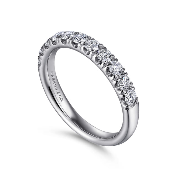Ladies White 14 Karat French Pave'  Anniversary Ring With  0.70Tw Round G/H Si2 Diamonds Image 2 Jeff Dennis Jewelers Gardendale, AL