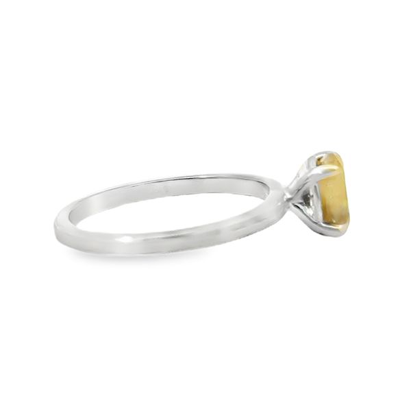1.11ct Oval Natural Included Yellow Diamond set in a 14kt White Gold Ring Image 2 Jeff Dennis Jewelers Gardendale, AL
