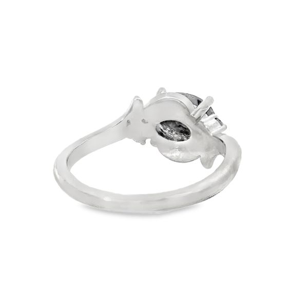 10kt WG 1.16ct Salt and Pepper Oval Diamond with .06ct tw White DIamond accents Image 3 Jeff Dennis Jewelers Gardendale, AL