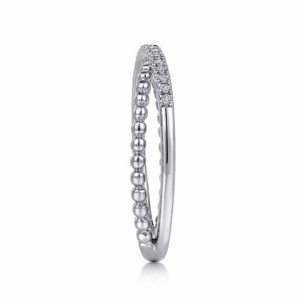 14kt White Gold Bujukan Pave'  Diamond Criss Cross Stackable Ring With  0.09ct tw Round Diamonds Serial No: S2347910 Image 3 Jeff Dennis Jewelers Gardendale, AL