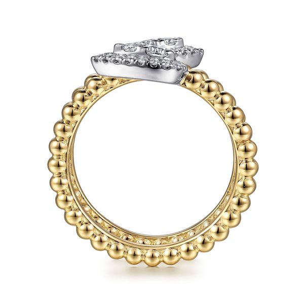 14K White-Yellow Gold Bujukan Wrap Ring with Teardrop.50ct tw SI1 in clarity and G/H Diamond Accents. Serial No.S1803064 Image 2 Jeff Dennis Jewelers Gardendale, AL