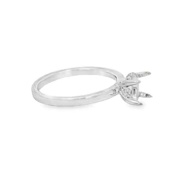 White 14 Karat Semi-mount Ring for 1ctw Oval Center With 0.06Tw Round Diamonds Image 2 Jeff Dennis Jewelers Gardendale, AL