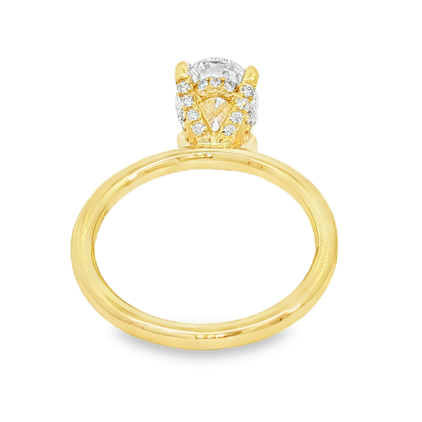 14K Yellow Gold Semi Mount with .15ct tw Accent Diamonds that are G-H in Color and and SI in Clarity. Shown with a CZ center stone for visual purposes only. Serial No.S2305340 Image 2 Jeff Dennis Jewelers Gardendale, AL