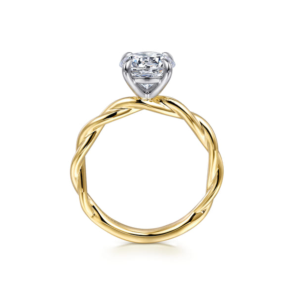 14K Two-Tone Twisted Gold Mounting. Shown with a CZ center stone for visual purposes only. Serial No.S2305343 Image 2 Jeff Dennis Jewelers Gardendale, AL