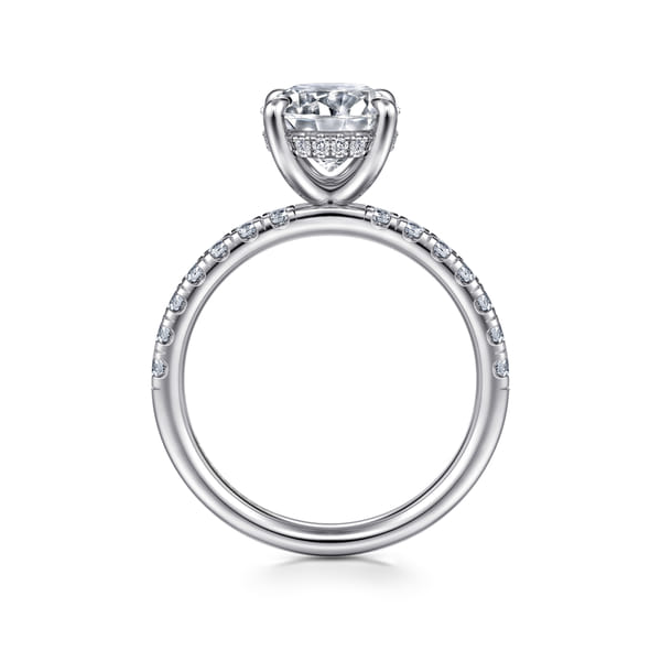 14K White Gold Semi Mount with .39ct tw Accent Diamonds that are G-H in Color and SI in Clarity. Shown with a CZ center stone for visual purposes only. Serial No. S2305352 Image 2 Jeff Dennis Jewelers Gardendale, AL