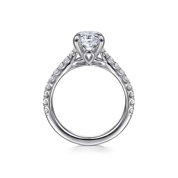 14K White Gold Semi Mount with .39ct tw Accent Diamonds that are G-H in Color and SI in Clarity, Shown with CZ center stone for visual purposes only. Serial No.S2305335 Image 2 Jeff Dennis Jewelers Gardendale, AL