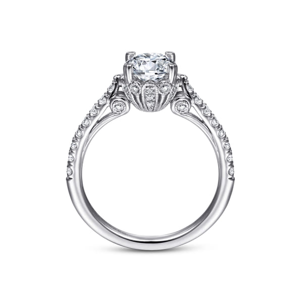 18K White Gold Semi Mount with .39ct tw Diamond Accents that are G-H in Color and SI in Clarity. Shown with a CZ center stone for visual purposes only. Serial No. S2305322 Image 2 Jeff Dennis Jewelers Gardendale, AL