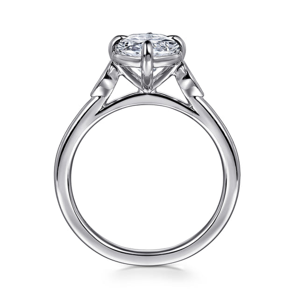 White 14 Karat Semi-Mount Engagement Ring With 0.10ct tw Marquise G/H in color and Vs2 in clarity Accent Diamonds.  Shown with CZ Center Stone for visual purposes only. Image 2 Jeff Dennis Jewelers Gardendale, AL