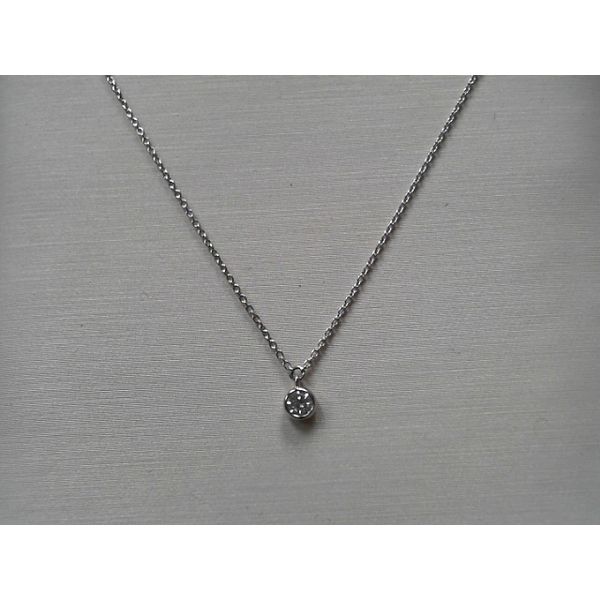 14 Karat White Gold Necklace With .10ct tw of Diamonds Image 2 Jeff Dennis Jewelers Gardendale, AL
