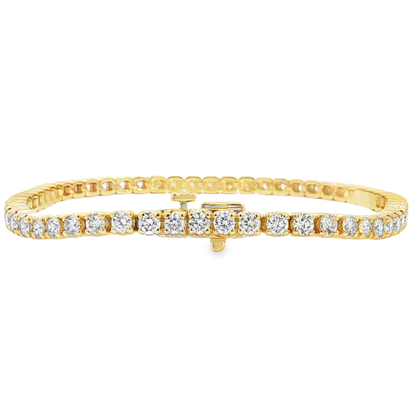 14K Yellow Gold 4.10ct tw Round Diamond Tennis Bracelet Image 2 Jeff Dennis Jewelers Gardendale, AL