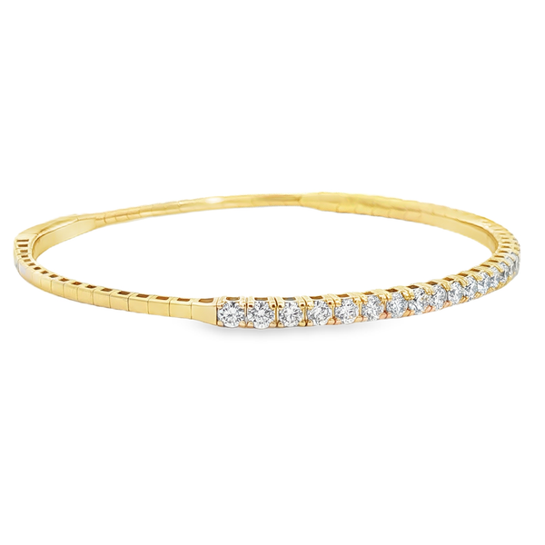 14K Yellow Gold 2.04ct tw Diamond Flex Bangle Image 2 Jeff Dennis Jewelers Gardendale, AL