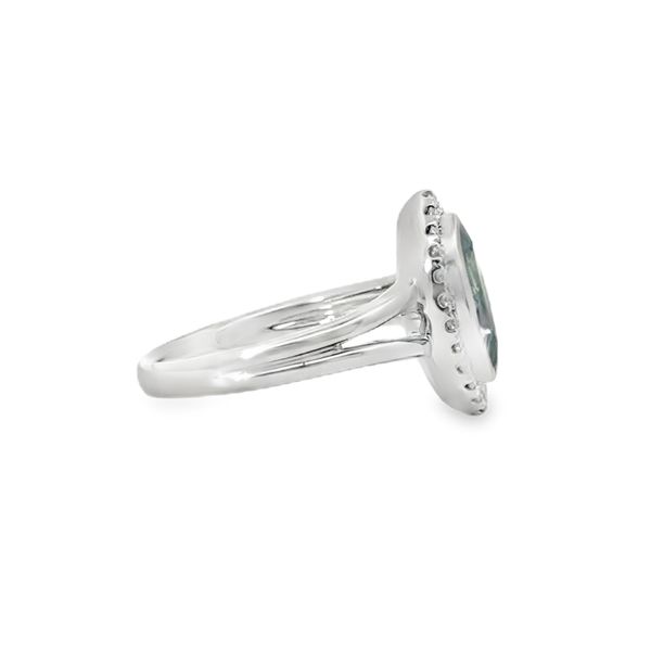 14 Karat WG Fashion Ring With a .91Ct Marquise Aquamarine and And .19ct tw of Round Diamonds Image 2 Jeff Dennis Jewelers Gardendale, AL