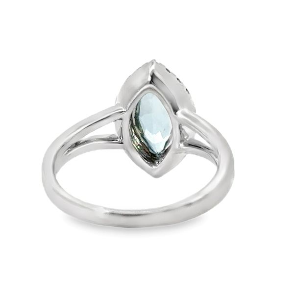 14 Karat WG Fashion Ring With a .91Ct Marquise Aquamarine and And .19ct tw of Round Diamonds Image 3 Jeff Dennis Jewelers Gardendale, AL