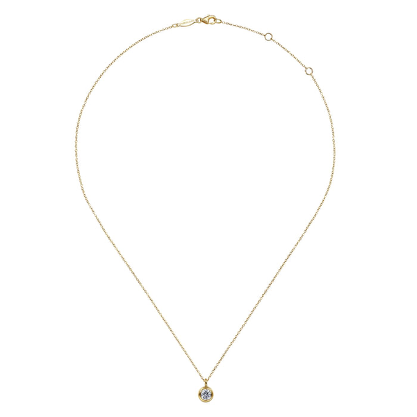 Ladies Yellow 14 Karat Pendant With  0.18ct tw Round White Sapphire Image 2 Jeff Dennis Jewelers Gardendale, AL