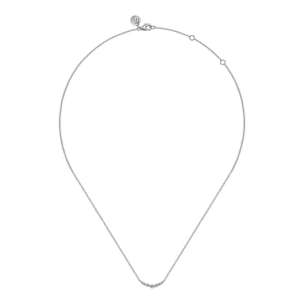 Ladies White 14 Karat Bar Necklace With  0.28ct tw Round White Sapphires Serial No: S2286947 Image 2 Jeff Dennis Jewelers Gardendale, AL