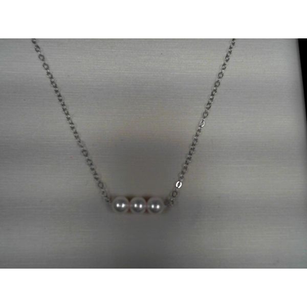 Ladies 14 Karat Add-A-Pearl Necklace Strand 3 Pearls 14kt WG Image 2 Jeff Dennis Jewelers Gardendale, AL