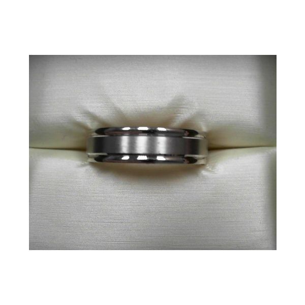Gent's White 14 Karat Wedding Band 6mm Satin Standard Size 10 Image 2 Jeff Dennis Jewelers Gardendale, AL