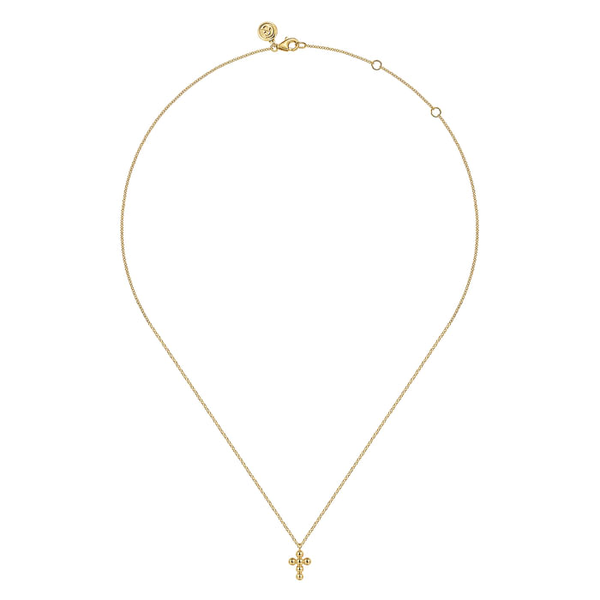 Yellow 14 Karat Bujukan Cross Pendant Length 17.5 Image 2 Jeff Dennis Jewelers Gardendale, AL