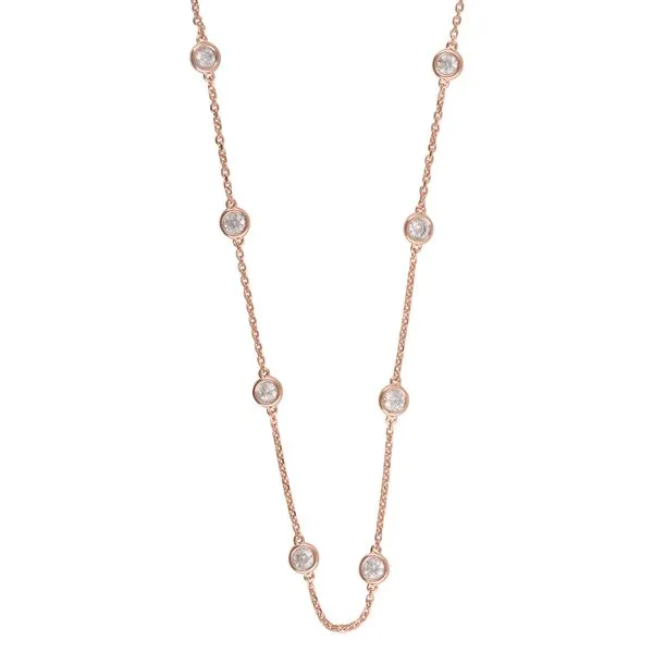 Round Cut Diamond by the Yard Necklace on Rose Gold Chain Jeffrey Mann Fine Jewelers, Inc Toledo, OH