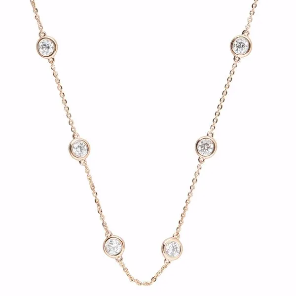 Round Cut Diamonds by the Yard Necklace in Rose Gold Jeffrey Mann Fine Jewelers, Inc Toledo, OH