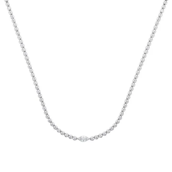 Marquise Diamond Tennis Necklace Jeffrey Mann Fine Jewelers, Inc Toledo, OH