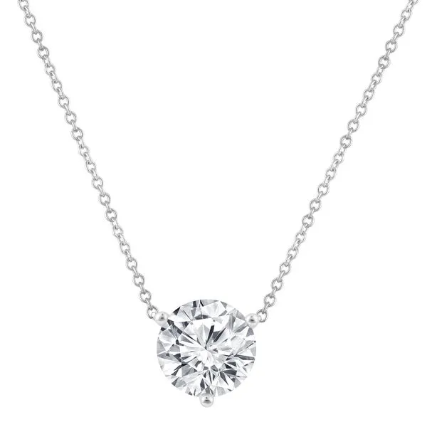 Round Brilliant Diamond Solitaire Necklace in White Gold Jeffrey Mann Fine Jewelers, Inc Toledo, OH