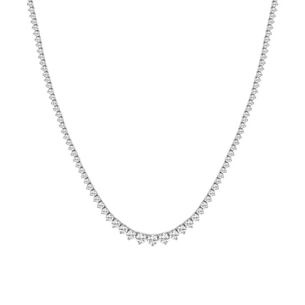 Round Brilliant Graduated Diamond Tennis Necklace in White Gold Jeffrey Mann Fine Jewelers, Inc Toledo, OH