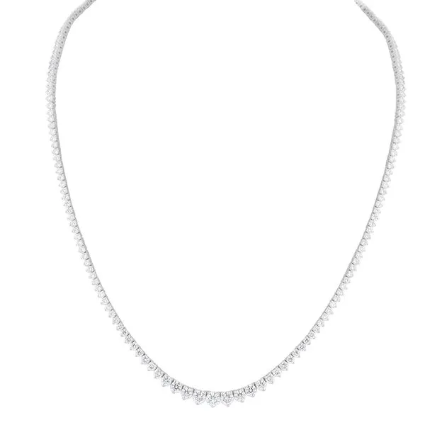 Round Diamond Graduated Tennis Necklace in White Gold Jeffrey Mann Fine Jewelers, Inc Toledo, OH