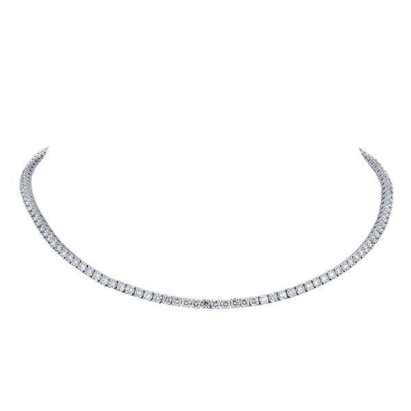Straight Line Round Brilliant Cut Diamond Tennis Necklace Jeffrey Mann Fine Jewelers, Inc Toledo, OH
