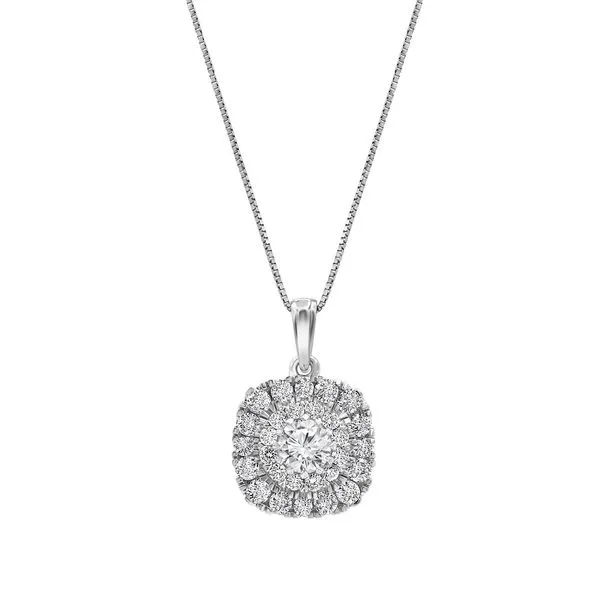 Double Halo Diamond Fashion Pendant on White Gold Chain Jeffrey Mann Fine Jewelers, Inc Toledo, OH