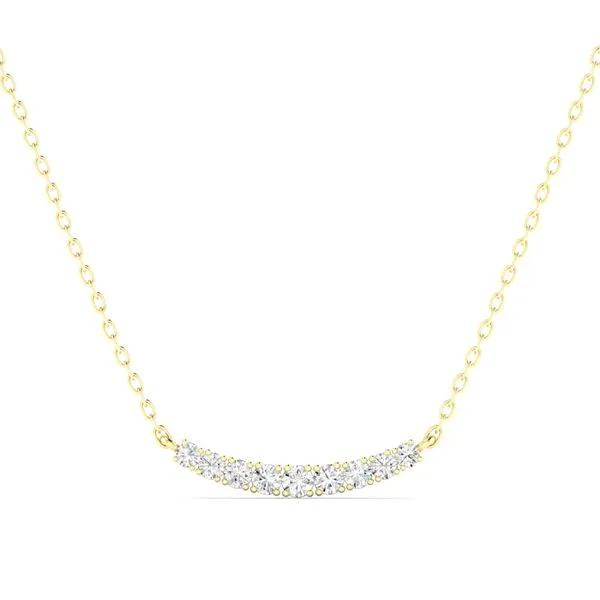Round Brilliant Cut Curved Diamond Bar Necklace Image 2 Jeffrey Mann Fine Jewelers, Inc Toledo, OH