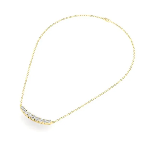 Round Brilliant Cut Curved Diamond Bar Necklace Image 3 Jeffrey Mann Fine Jewelers, Inc Toledo, OH