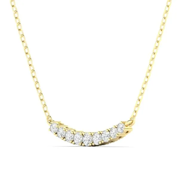Round Brilliant Cut Curved Diamond Bar Necklace Jeffrey Mann Fine Jewelers, Inc Toledo, OH