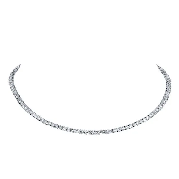 Straight Line Round Brilliant Cut Diamond Tennis Necklace Jeffrey Mann Fine Jewelers, Inc Toledo, OH