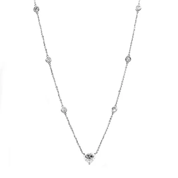 Diamond Solitaire Heart Shape Pendant Set in 6 Bezel Diamond by the Yard Necklace Jeffrey Mann Fine Jewelers, Inc Toledo, OH