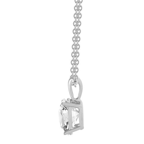 Oval Cut Diamond Solitaire Necklace on White Gold Chain Image 2 Jeffrey Mann Fine Jewelers, Inc Toledo, OH