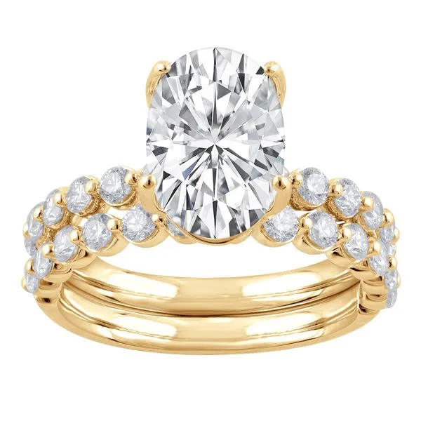 Oval Cut Diamond Prong Bridal Set in Yellow Gold Jeffrey Mann Fine Jewelers, Inc Toledo, OH