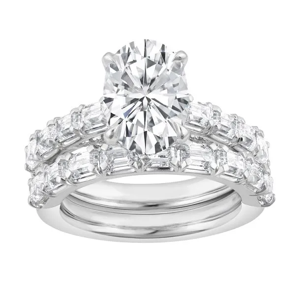 Oval Cut Diamond Bridal Set with Emerald Cut Mounting Jeffrey Mann Fine Jewelers, Inc Toledo, OH