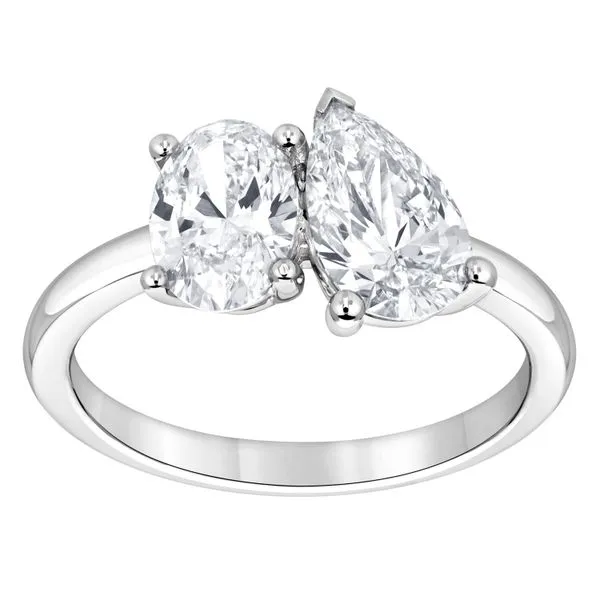 Pear and Oval Diamond Ring in White Gold Jeffrey Mann Fine Jewelers, Inc Toledo, OH