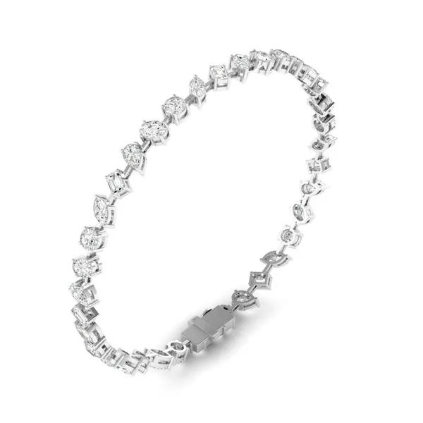 Multi Stone Diamond Tennis Bracelet in White Gold Image 2 Jeffrey Mann Fine Jewelers, Inc Toledo, OH