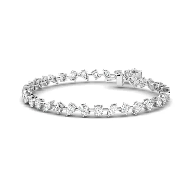 Multi Stone Diamond Tennis Bracelet in White Gold Image 3 Jeffrey Mann Fine Jewelers, Inc Toledo, OH