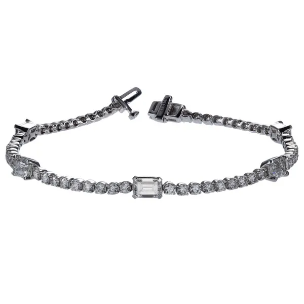 Emerald and Round Cut Diamond Tennis Bracelet Jeffrey Mann Fine Jewelers, Inc Toledo, OH