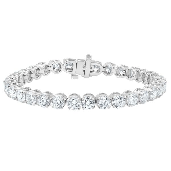 Round Brilliant Cut Prong Set Straight Line Diamond Tennis Bracelet Jeffrey Mann Fine Jewelers, Inc Toledo, OH