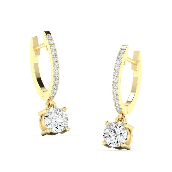 Diamond Huggie Earrings in Yellow Gold Image 3 Jeffrey Mann Fine Jewelers, Inc Toledo, OH